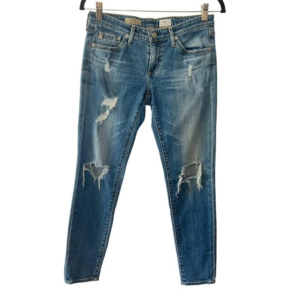 Ag ‘The Stilt’ Cigarette Distressed Medium Wash Jean - Picture 1 of 7
